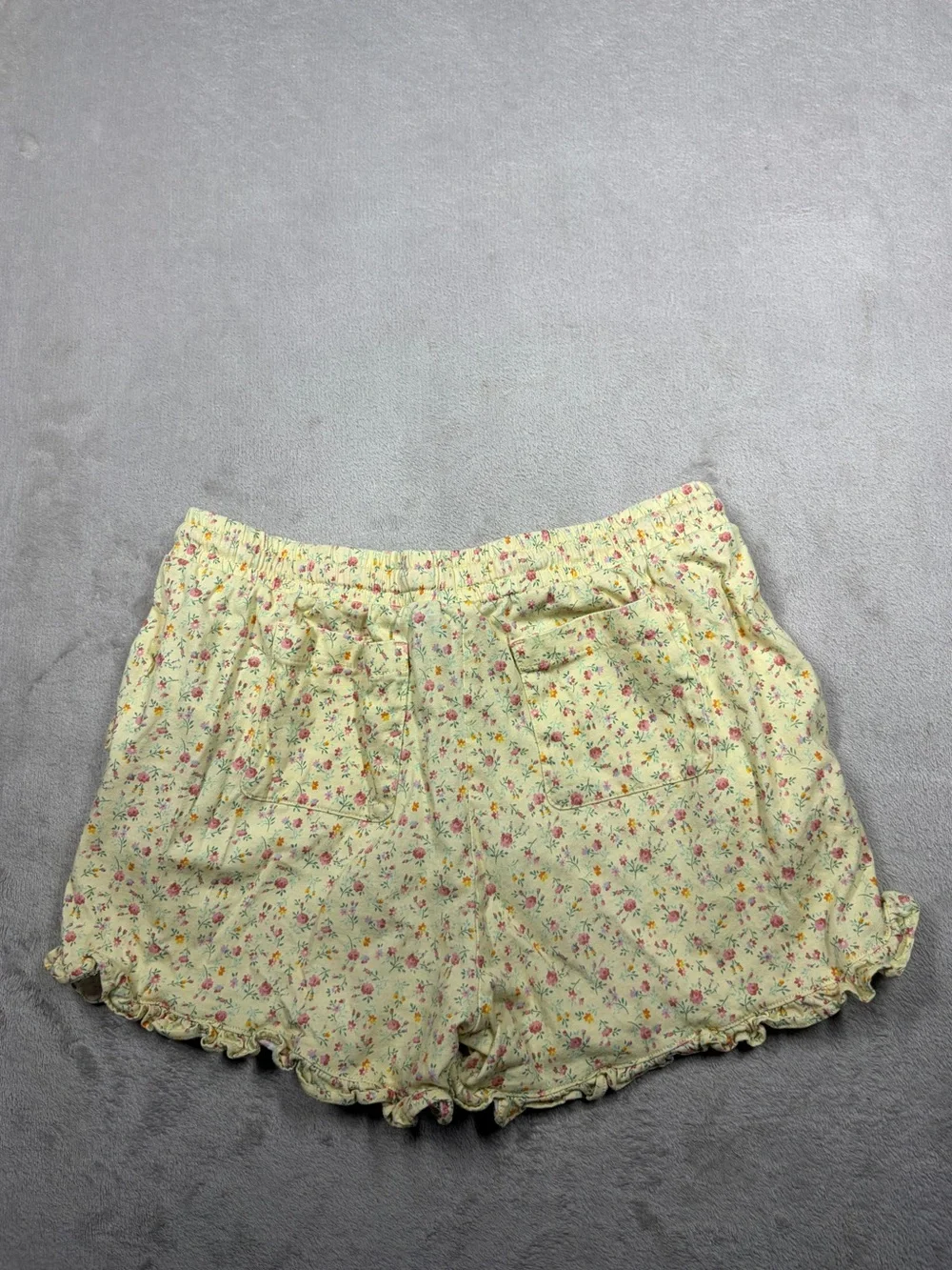 Polo Ralph Lauren Girl’s Ditzy Floral Yellow Ruffle 100% Cotton Shorts Size L